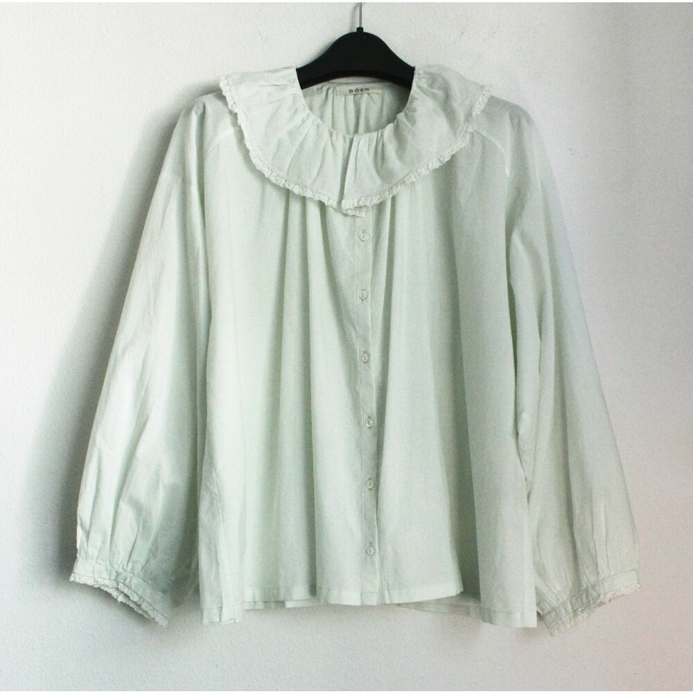 Doen Lace Trimmed Cotton Top, Size XS